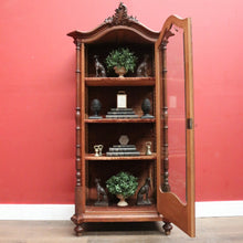 Load image into Gallery viewer, x SOLD Antique French Oak China Cabinet, Display Cupboard or Bookcase. B12105