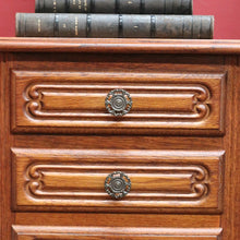 Load image into Gallery viewer, Pair Vintage French Oak Bedside Cabinets Five Drawer Cabriole Legs. B12810