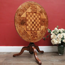 Load image into Gallery viewer, x SOLD German Biedermeier Chess Table – Inlaid Tilt-Top, Walnut & Cherrywood. B12575