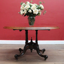 Load image into Gallery viewer, Antique Burr Walnut Centre Table Birdcage Base Marquetry Top. B12979
