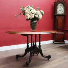 Load image into Gallery viewer, Antique Burr Walnut Centre Table Birdcage Base Marquetry Top. B12979