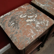 Load image into Gallery viewer, x SOLD A Pair of Antique French Art Nouveau Bedside Cabinets or Lamp Tables with Marble Tops, B12097