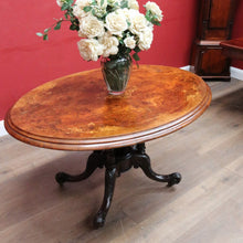 Load image into Gallery viewer, Antique Burr Walnut Centre Table Birdcage Base Marquetry Top. B12979