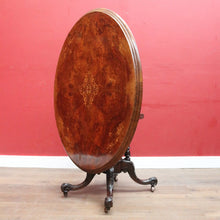 Load image into Gallery viewer, Antique Burr Walnut Centre Table Birdcage Base Marquetry Top. B12979