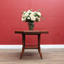 Load image into Gallery viewer, Antique Mahogany Occasional Table Hexagon Top Tier Base c1920. B12989