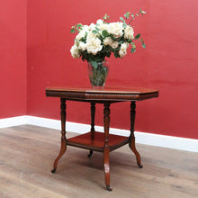 Load image into Gallery viewer, Antique Mahogany Occasional Table Hexagon Top Tier Base c1920. B12989