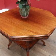 Load image into Gallery viewer, Antique Mahogany Occasional Table Hexagon Top Tier Base c1920. B12989