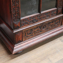 Load image into Gallery viewer, x SOLD Antique Bookcase Cabinet Astragal Glass Doors Carved Detail. B12982
