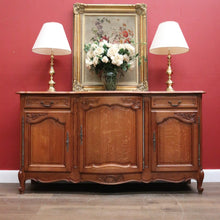 Load image into Gallery viewer, x SOLD Antique French Oak Three-door, Two-drawer Sideboard Buffet. Three Keys, Parquetry Top. B12134