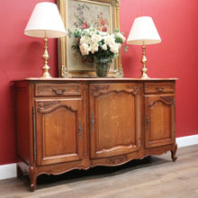 Load image into Gallery viewer, x SOLD Antique French Oak Three-door, Two-drawer Sideboard Buffet. Three Keys, Parquetry Top. B12134