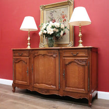 Load image into Gallery viewer, x SOLD Antique French Oak Three-door, Two-drawer Sideboard Buffet. Three Keys, Parquetry Top. B12134