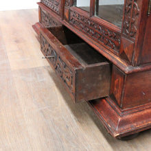 Load image into Gallery viewer, x SOLD Antique Bookcase Cabinet Astragal Glass Doors Carved Detail. B12982