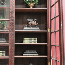 Load image into Gallery viewer, x SOLD Antique Bookcase Cabinet Astragal Glass Doors Carved Detail. B12982