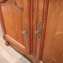 Load image into Gallery viewer, x SOLD Antique French Oak Three-door, Two-drawer Sideboard Buffet. Three Keys, Parquetry Top. B12134