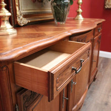 Load image into Gallery viewer, x SOLD Antique French Oak Three-door, Two-drawer Sideboard Buffet. Three Keys, Parquetry Top. B12134