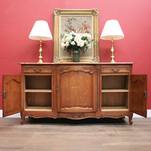 Load image into Gallery viewer, x SOLD Antique French Oak Three-door, Two-drawer Sideboard Buffet. Three Keys, Parquetry Top. B12134
