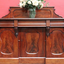 Load image into Gallery viewer, Antique English Mahogany Sideboard Flame Mahogany c1860. B12990