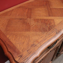 Load image into Gallery viewer, x SOLD Antique French Oak Three-door, Two-drawer Sideboard Buffet. Three Keys, Parquetry Top. B12134