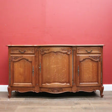 Load image into Gallery viewer, x SOLD Antique French Oak Three-door, Two-drawer Sideboard Buffet. Three Keys, Parquetry Top. B12134