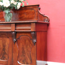 Load image into Gallery viewer, Antique English Mahogany Sideboard Flame Mahogany c1860. B12990