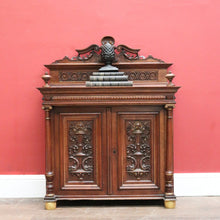 Load image into Gallery viewer, x SOLD Antique French Display Cabinet with Carved Doors, back and Finial Details. B12154