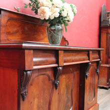 Load image into Gallery viewer, Antique English Mahogany Sideboard Flame Mahogany c1860. B12990