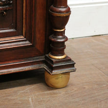 Load image into Gallery viewer, x SOLD Antique French Display Cabinet with Carved Doors, back and Finial Details. B12154