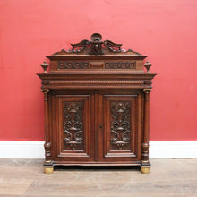 Load image into Gallery viewer, x SOLD Antique French Display Cabinet with Carved Doors, back and Finial Details. B12154