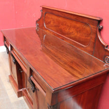 Load image into Gallery viewer, Antique English Mahogany Sideboard Flame Mahogany c1860. B12990