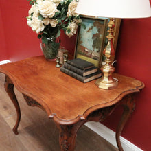 Load image into Gallery viewer, x SOLD Antique French Oak Carved Apron Centre Table with Shaped Top and Bullnose Edge. B12135