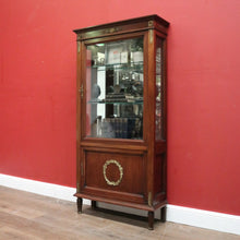 Load image into Gallery viewer, x SOLD Antique French Walnut and Glass Two Door Narrow China Cabinet with Glass Shelves. B12139