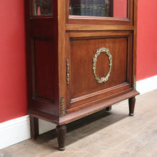 Load image into Gallery viewer, x SOLD Antique French Walnut and Glass Two Door Narrow China Cabinet with Glass Shelves. B12139