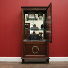 Load image into Gallery viewer, x SOLD Antique French Walnut and Glass Two Door Narrow China Cabinet with Glass Shelves. B12139