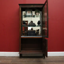 Load image into Gallery viewer, x SOLD Antique French Walnut and Glass Two Door Narrow China Cabinet with Glass Shelves. B12139