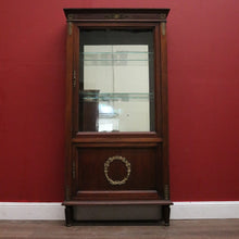 Load image into Gallery viewer, x SOLD Antique French Walnut and Glass Two Door Narrow China Cabinet with Glass Shelves. B12139