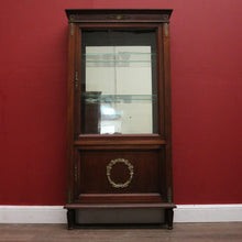 Load image into Gallery viewer, x SOLD Antique French Walnut and Glass Two Door Narrow China Cabinet with Glass Shelves. B12139