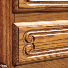 Load image into Gallery viewer, French Oak Bedside Chest Three Drawers Brass Handles Vintage. B12805