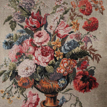 Load image into Gallery viewer, x SOLD Antique French Wall Hanging Hand-made Tapestry "Still Life" Flowers in an Urn or Vase. B12133