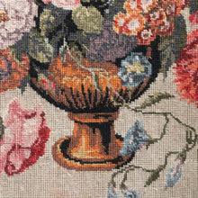 Load image into Gallery viewer, x SOLD Antique French Wall Hanging Hand-made Tapestry "Still Life" Flowers in an Urn or Vase. B12133