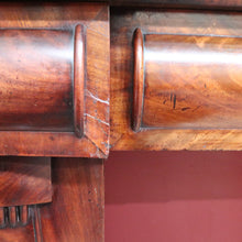 Load image into Gallery viewer, Antique English Twin Pedestal Sideboard Scrolled Backboard c1830. B12987