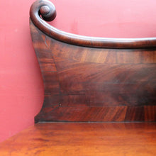 Load image into Gallery viewer, Antique English Twin Pedestal Sideboard Scrolled Backboard c1830. B12987