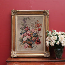 Load image into Gallery viewer, x SOLD Antique French Wall Hanging Hand-made Tapestry "Still Life" Flowers in an Urn or Vase. B12133