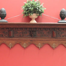 Load image into Gallery viewer, x SOLD Antique French Oak Coat Rack with Brass Hooks and a Carved Greenman Centrepiece. B12037