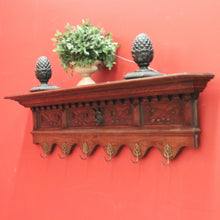 Load image into Gallery viewer, x SOLD Antique French Oak Coat Rack with Brass Hooks and a Carved Greenman Centrepiece. B12037