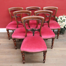 Load image into Gallery viewer, Antique English Mahogany Set of 6 Dining Kitchen Chairs c1890 B12996