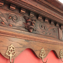Load image into Gallery viewer, x SOLD Antique French Oak Coat Rack with Brass Hooks and a Carved Greenman Centrepiece. B12037