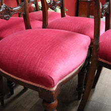 Load image into Gallery viewer, Antique English Mahogany Set of 6 Dining Kitchen Chairs c1890 B12996
