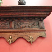 Load image into Gallery viewer, x SOLD Antique French Oak Coat Rack with Brass Hooks and a Carved Greenman Centrepiece. B12037