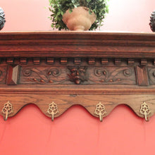 Load image into Gallery viewer, x SOLD Antique French Oak Coat Rack with Brass Hooks and a Carved Greenman Centrepiece. B12037