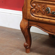 Load image into Gallery viewer, French Oak Four Drawer Chest Cabriole Legs Brass Handles Vintage. B12997